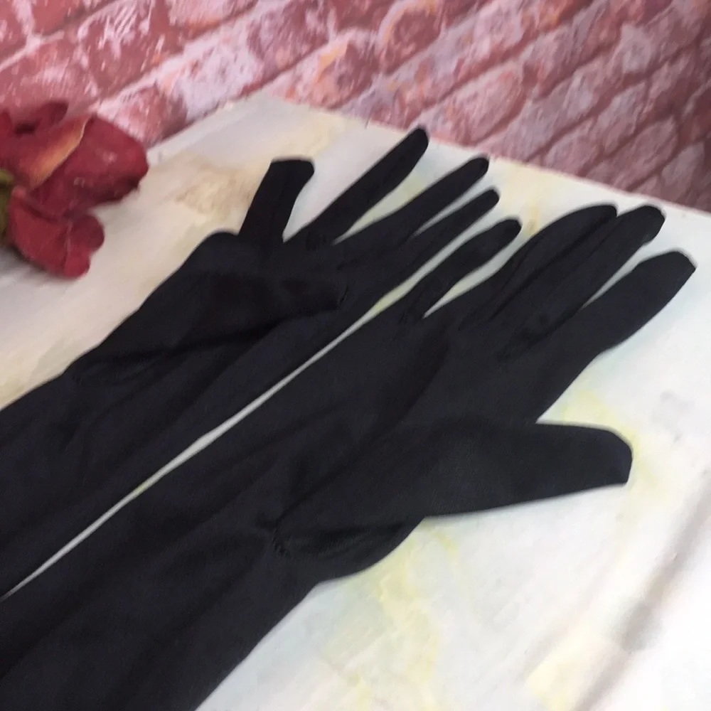 Elegant Long Black Formal Gloves